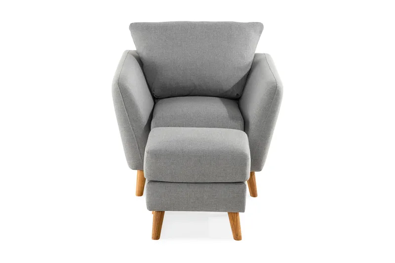 Trend Soffgrupp Fåtölj med Fotpall - Ljusgrå - Möbler - Fåtölj & stolar - Fåtölj - Fåtölj med fotpall