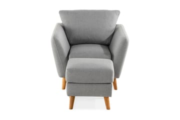 Trend Soffgrupp Fåtölj med Fotpall - Ljusgrå - Möbler - Fåtölj & stolar - Fåtölj - Fåtölj med fotpall