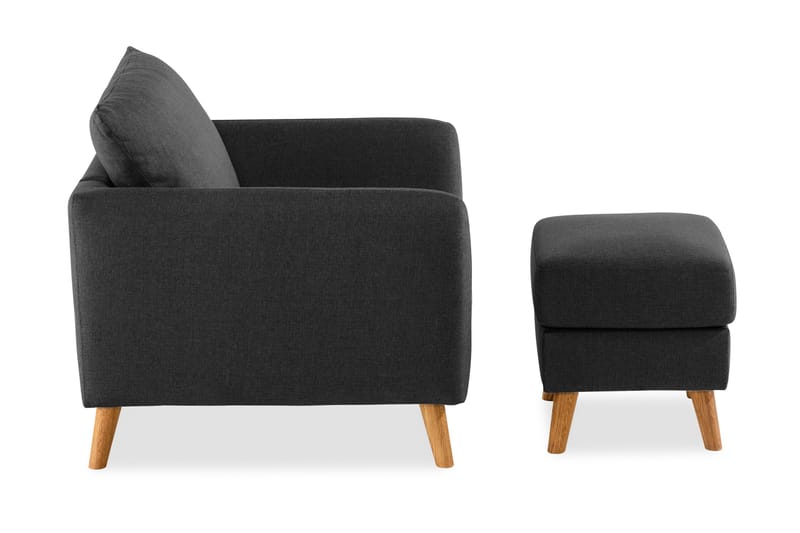 Trend Soffgrupp Fåtölj med Fotpall - Svart - Möbler - Fåtölj & stolar - Fåtölj - Fåtölj med fotpall