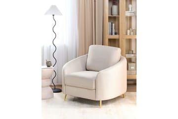 Fåtölj Trosa - Beige, guld - Möbler - Fåtölj & stolar - Fåtölj