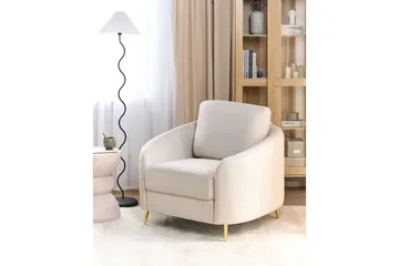 Fåtölj Trosa - Beige/guld - Möbler - Fåtölj & stolar - Fåtölj
