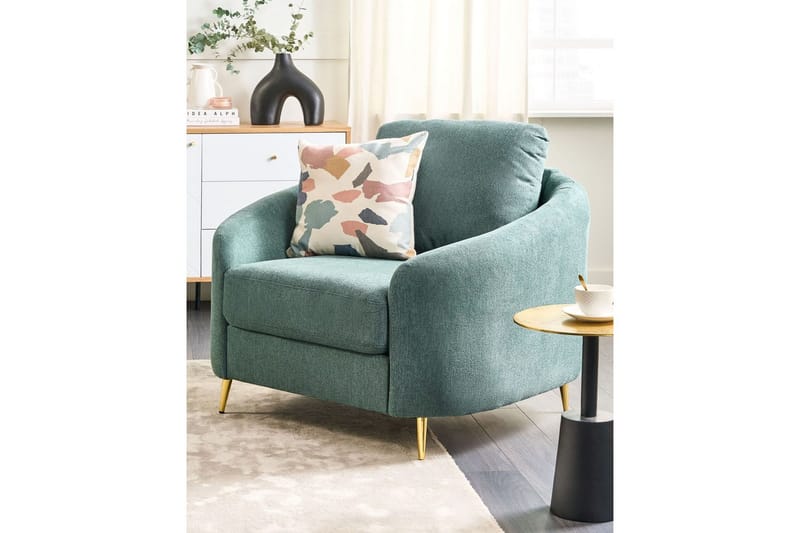 Fåtölj Trosa - Grönt, guld - Möbler - Fåtölj & stolar - Fåtölj