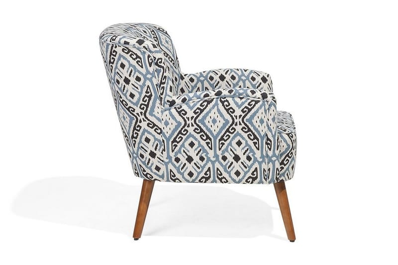 Tumba Oval Retro Fåtölj i Tyg med Träben - Vit - Möbler - Fåtölj & stolar - Fåtölj