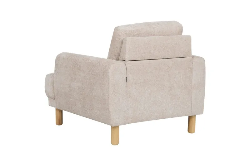 Fåtölj Tuve - Beige, ljust trä/Bouclé - Möbler - Fåtölj & stolar - Fåtölj