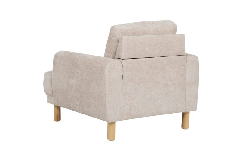 Fåtölj Tuve - Beige, ljust trä/Bouclé - Möbler - Fåtölj & stolar - Fåtölj