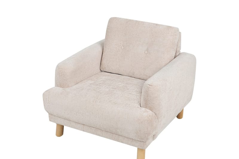 Fåtölj Tuve - Beige, ljust trä/Bouclé - Möbler - Fåtölj & stolar - Fåtölj
