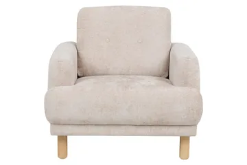 Fåtölj Tuve - Beige, ljust trä/Bouclé - Möbler - Fåtölj & stolar - Fåtölj