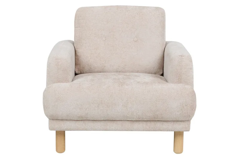 Fåtölj Tuve - Beige, ljust trä/Bouclé - Möbler - Fåtölj & stolar - Fåtölj