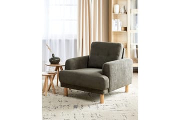 Fåtölj Tuve - Grönt, ljust trä/Manchestertyg - Möbler - Fåtölj & stolar - Fåtölj