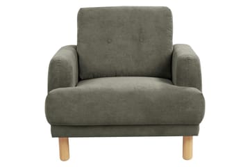 Fåtölj Tuve - Grönt, ljust trä/Manchestertyg - Möbler - Fåtölj & stolar - Fåtölj