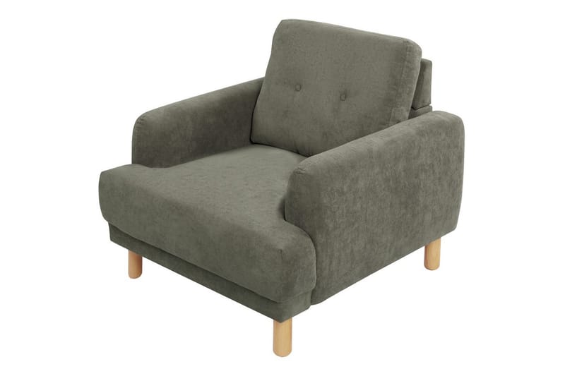 Fåtölj Tuve - Grönt, ljust trä/Manchestertyg - Möbler - Fåtölj & stolar - Fåtölj