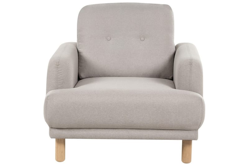 Fåtölj Tuve - Taupe, ljust trä/Polyester - Möbler - Fåtölj & stolar - Fåtölj
