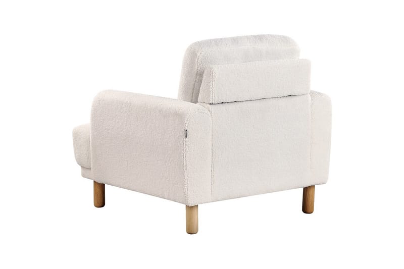 Fåtölj Tuve - Vit, ljust trä/Bouclé - Möbler - Fåtölj & stolar - Fåtölj