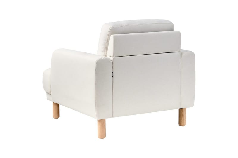 Fåtölj Tuve - Vit, ljust trä/Polyester - Möbler - Fåtölj & stolar - Fåtölj