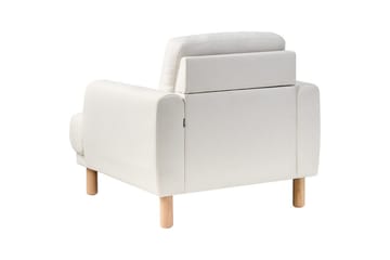 Fåtölj Tuve - Vit, ljust trä/Polyester - Möbler - Fåtölj & stolar - Fåtölj