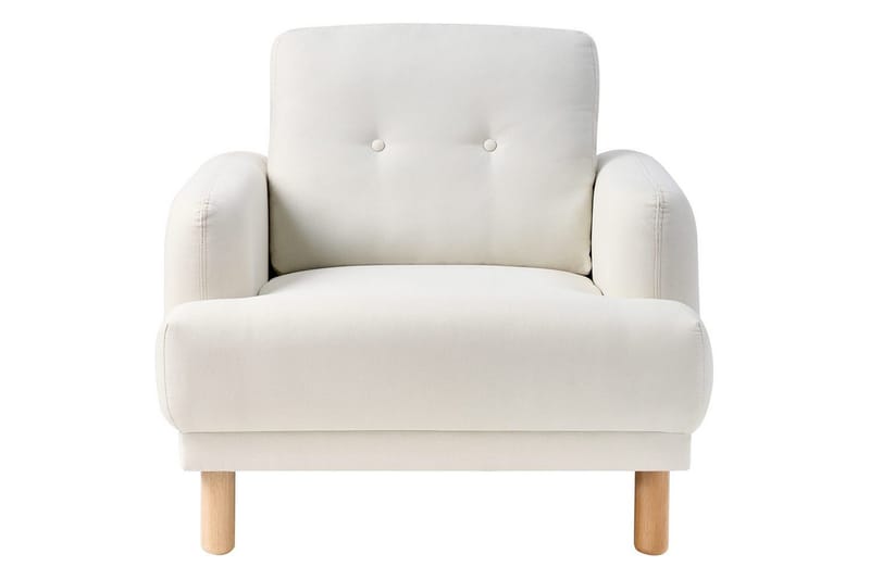 Fåtölj Tuve - Vit, ljust trä/Polyester - Möbler - Fåtölj & stolar - Fåtölj