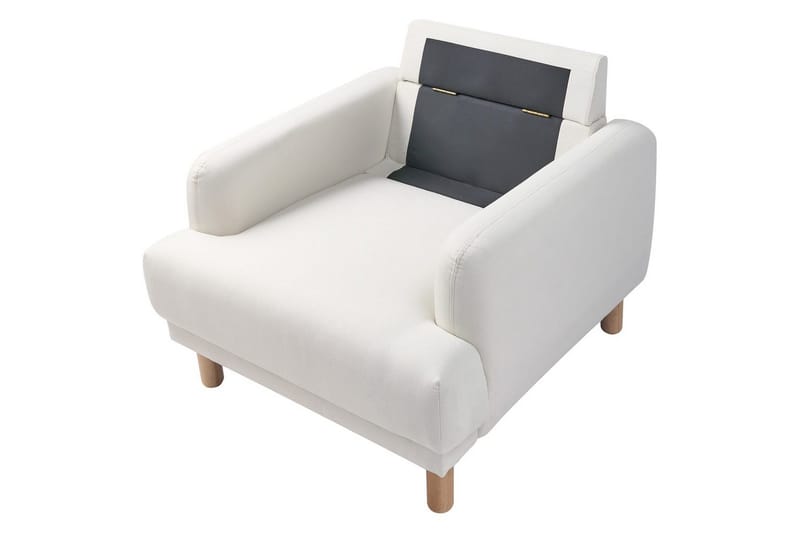 Fåtölj Tuve - Vit, ljust trä/Polyester - Möbler - Fåtölj & stolar - Fåtölj