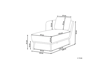Uklund Schäslong 148 cm Höger - Svart/Vit - Möbler - Fåtölj & stolar - Fåtölj - Liggfåtölj