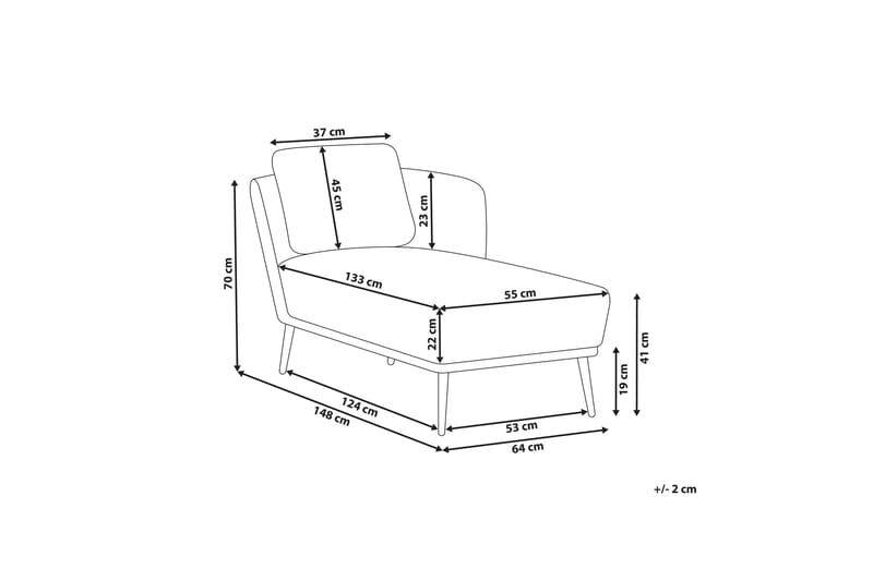 Uklund Schäslong 148 cm Vänster - Svart/Vit - Möbler - Fåtölj & stolar - Fåtölj - Liggfåtölj