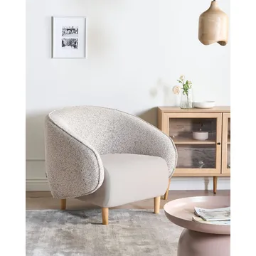 Fåtölj Umea - Beige, ljust trä - Möbler - Fåtölj & stolar - Fåtölj