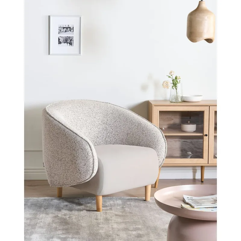 Fåtölj Umea - Beige, ljust trä - Möbler - Fåtölj & stolar - Fåtölj