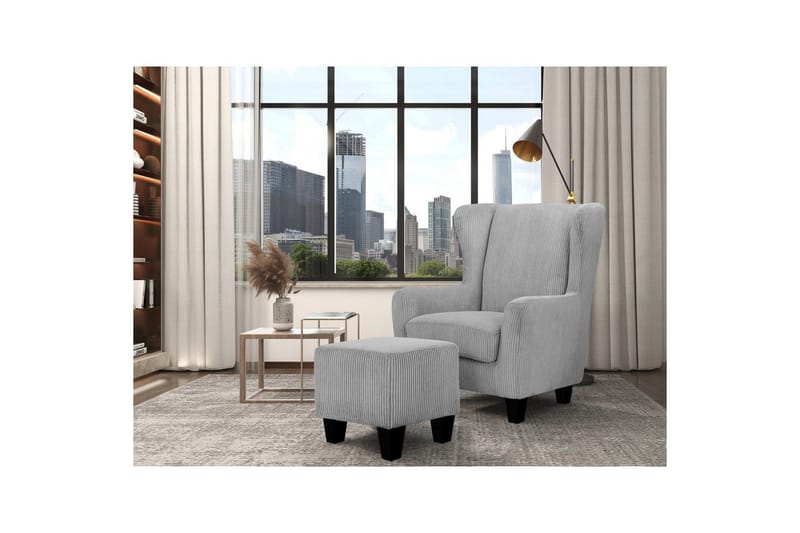 Vanlig fåtölj utan armstöd Loft24 Fåtölj Zhili Ljusgrå - Möbler - Fåtölj & stolar - Fåtölj - Fåtölj utan armstöd