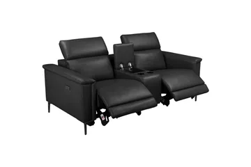 Vanlig liggfåtölj Loft24 Dubbel recliner stol Loft24 Lund Black Artificial leather - Möbler - Soffa - Biosoffa & reclinersoffa