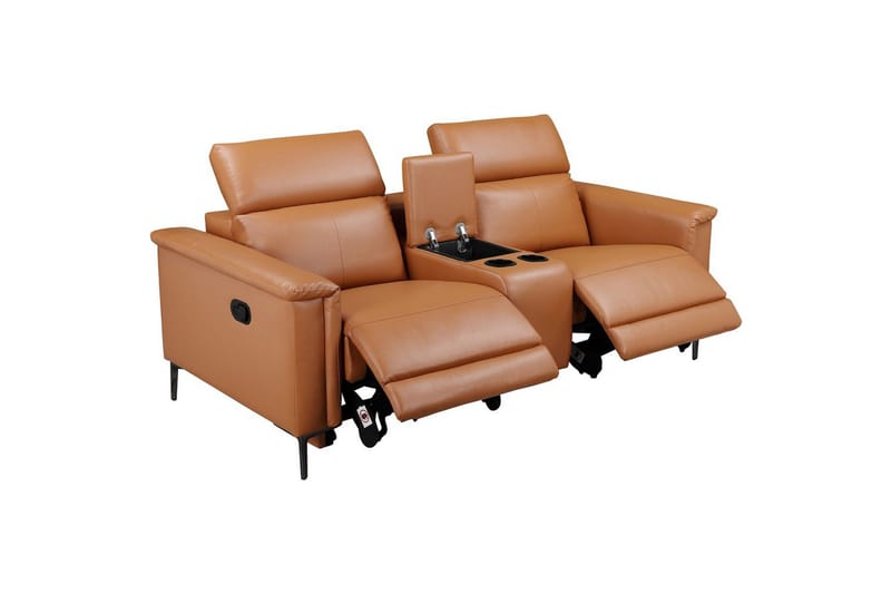Vanlig liggfåtölj Loft24 Dubbel recliner stol Loft24 Lund Brown Artificial leather - Möbler - Fåtölj & stolar - Fåtölj - Liggfåtölj
