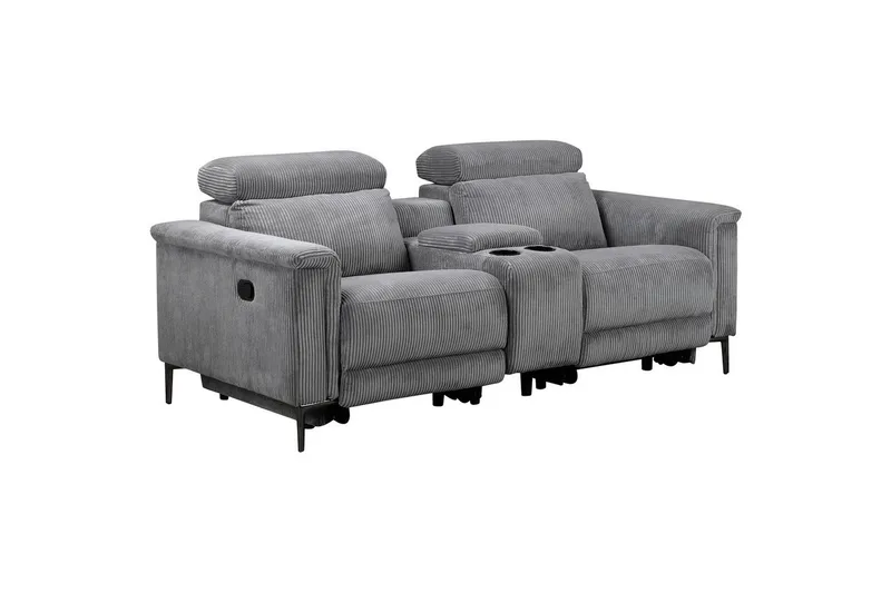 Vanlig liggfåtölj Loft24 Dubbel recliner stol Loft24 Lund Grey 100% polyester