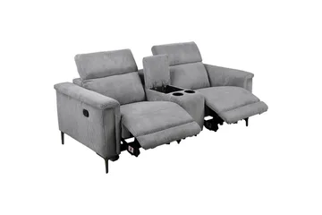 Vanlig liggfåtölj Loft24 Dubbel recliner stol Loft24 Lund Grey 100% polyester - Möbler - Soffa - Biosoffa & reclinersoffa