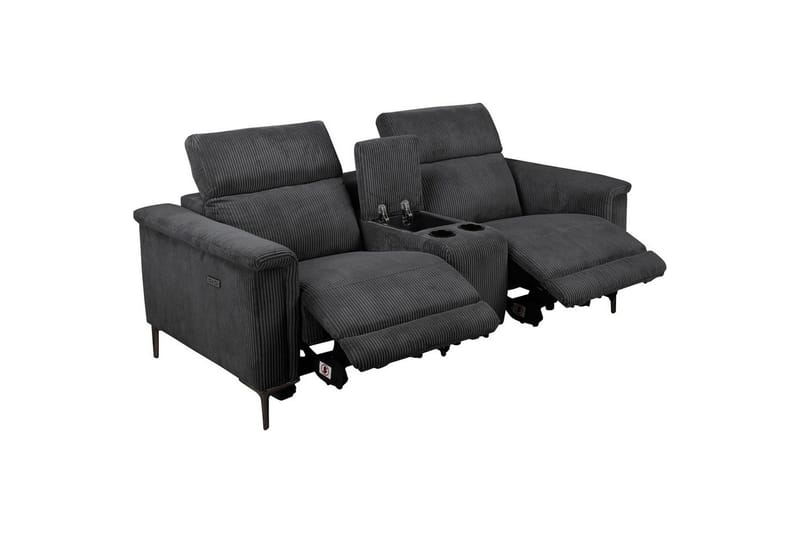 Vanlig liggfåtölj Loft24 Dubbel recliner stol Loft24 Lund Grey1 100% polyester - Möbler - Soffa - Biosoffa & reclinersoffa