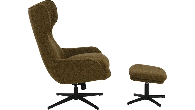 Varric Fåtölj med pall - Brun - Möbler - Fåtölj & stolar - Fåtölj - Biofåtölj & reclinerfåtölj