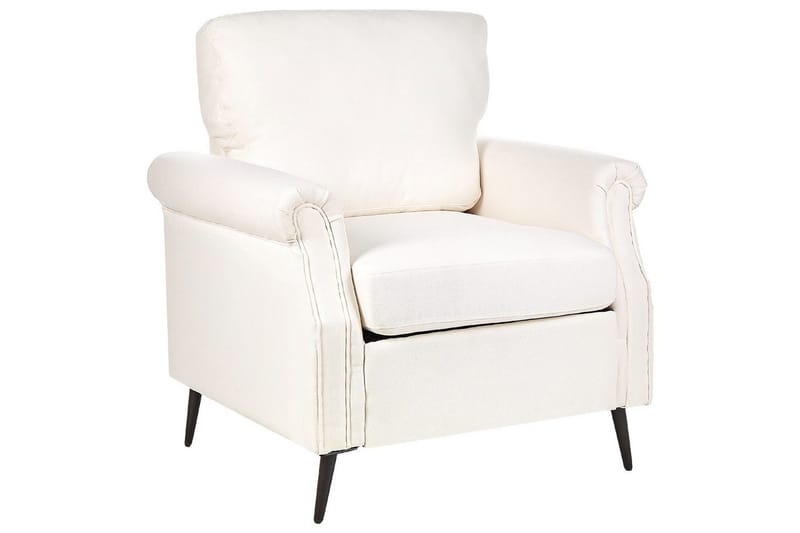 Fåtölj Vietas, Vit, ljust trä