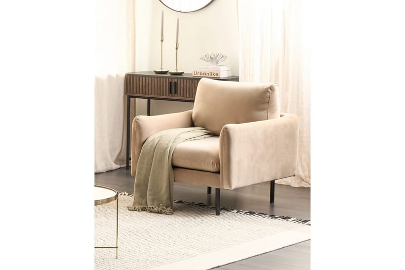 Fåtölj Vinterbro - Beige, svart/Sammet - Möbler - Fåtölj & stolar - Fåtölj