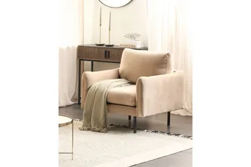 Fåtölj Vinterbro - Beige, svart/Sammet - Möbler - Fåtölj & stolar - Fåtölj