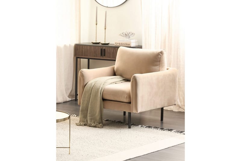 Fåtölj Vinterbro - Beige, svart/Sammet - Möbler - Fåtölj & stolar - Fåtölj