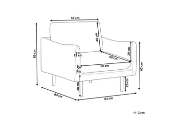 Fåtölj Vinterbro - Beige, svart/Sammet - Möbler - Fåtölj & stolar - Fåtölj
