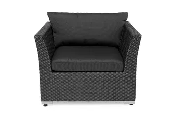 Wisconsin Premium Utefåtölj – Loungefåtölj för Uterum och Altan i Konstrotting - Svart - Utemöbler & utemiljö - Loungemöbler - Loungestol utomhus