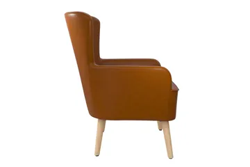 Wynn Fåtölj i Konstläder med Träben - Cognac - Möbler - Fåtölj & stolar - Fåtölj