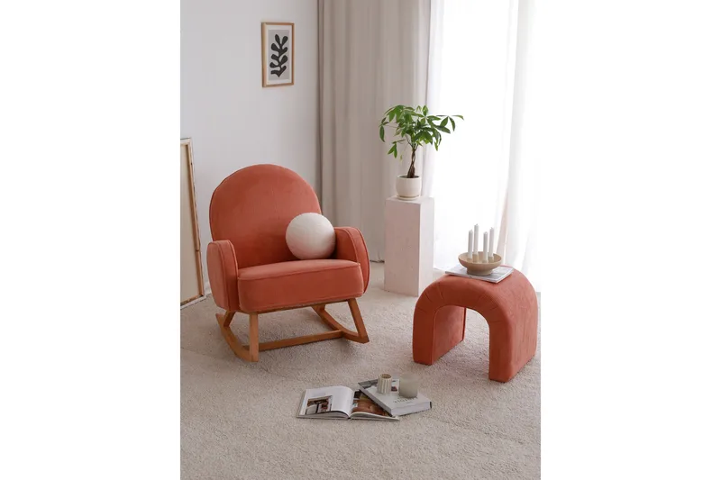 Yoko Fåtölj - Korall - Möbler - Barnmöbler - Barnstol - Gungstol barn
