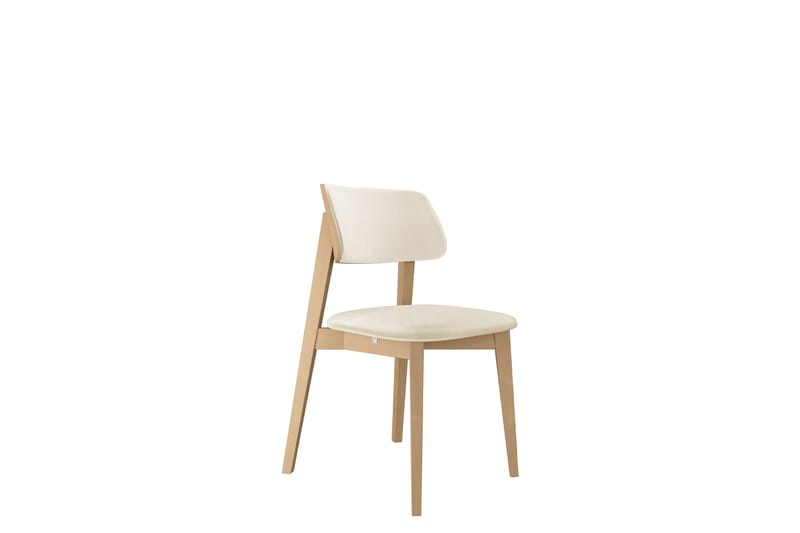 Ferrara Matstol i Sammet med Trästativ, Beige