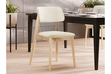 Ferrara Matstol i Sammet med Trästativ - Beige - Möbler - Fåtölj & stolar - Matstol & köksstol