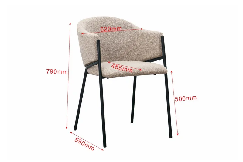 Filip Matstol - Taupe Bouclé - Möbler - Fåtölj & stolar - Matstol & köksstol