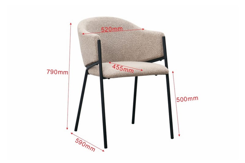 Filip Matstol - Taupe Bouclé - Möbler - Fåtölj & stolar - Matstol & köksstol