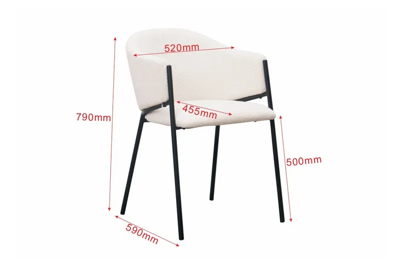 Filip Matstol - Vit Bouclé - Möbler - Fåtölj & stolar - Matstol & köksstol