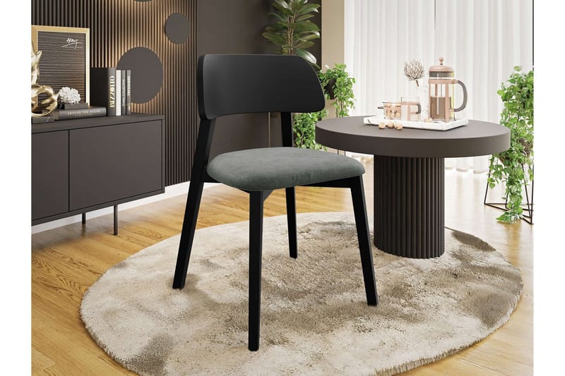 Flannery Matstol - Grå/Svart - Möbler - Fåtölj & stolar - Matstol & köksstol