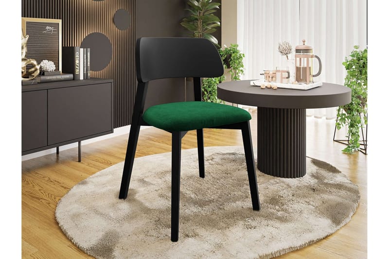 Flannery Matstol - Grön/Svart - Möbler - Fåtölj & stolar - Matstol & köksstol