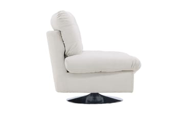 Florens Modern Oval Fåtölj i Tyg med Metallunderrede - Offwhite - Möbler - Fåtölj & stolar - Fåtölj