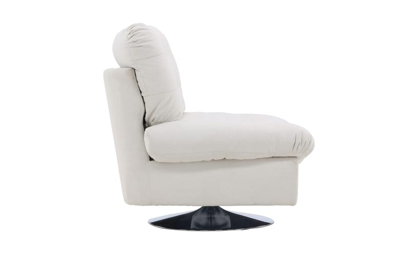 Florens Modern Oval Fåtölj i Tyg med Metallunderrede - Offwhite - Möbler - Fåtölj & stolar - Fåtölj
