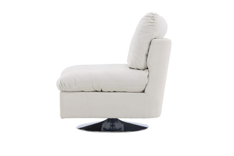 Florens Modern Oval Fåtölj i Tyg med Metallunderrede - Offwhite - Möbler - Fåtölj & stolar - Fåtölj